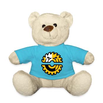 Circular Saw Mascot Logo - Teddy Bear - atoll blue - Front
