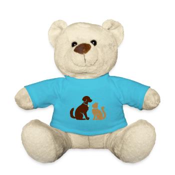 Sweet animal friends - dog and cat - dog and cat - Teddy Bear - atoll blue - Front