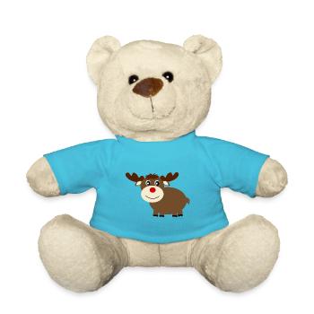 Rentier Elche Weihnachten lustige Geschenke - Teddy - Atollblau - Vorne