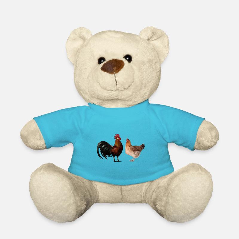 coq et poule am431 - Nounours - bleu outremer