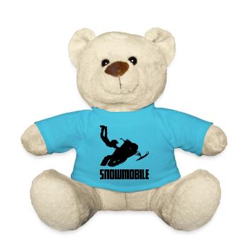 Snowmobile Snowmobile Winter Snowmobile - Teddy Bear - atoll blue - Front