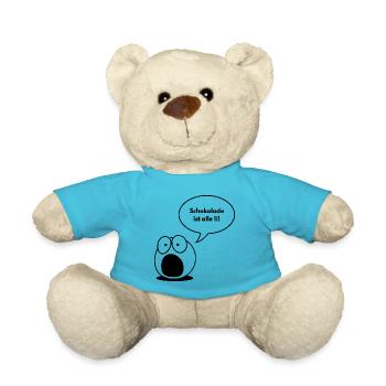 Schokolade ist alle !!! - Teddy - Atollblau - Vorne