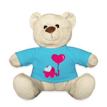 Elephant Family Mama Baby T-Shirt - Nounours - bleu outremer - Devant
