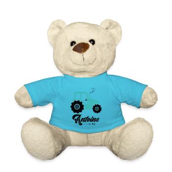 Antoine prenom antoine avec tracteur - Nounours - bleu outremer - Devant
