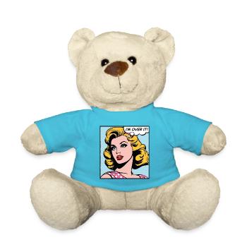 Je suis fini, fille pop art - Nounours - bleu outremer - Devant