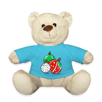 Christmas Decoration Balls - Teddy Bear - atoll blue - Front