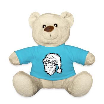 Weihnachtsmann - Teddy - Atollblau - Vorne