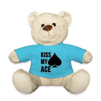 Poker Shirt Poker PokerFace Ass Casino Gift - Teddy Bear - atoll blue - Front