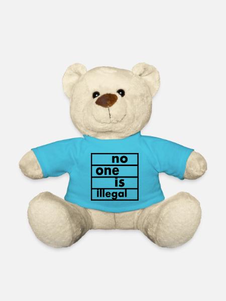 No one is illegal - Teddy Bear - atoll blue