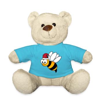 Honigbiene Comic Weihnachten - Teddy - Atollblau - Vorne