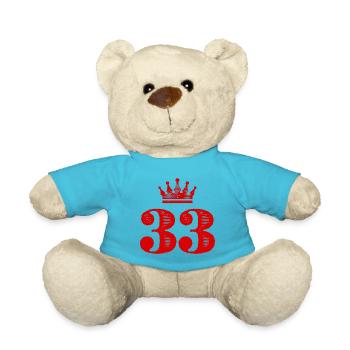 33 Zahl Krone - Teddy - Atollblau - Vorne