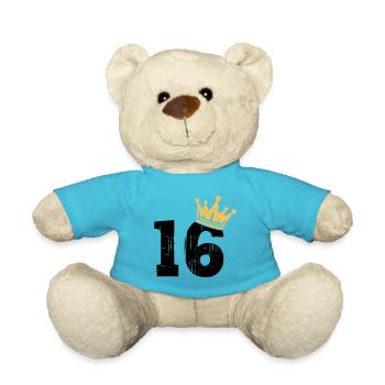 16 Krone 16. Geburtstag 16 Jahre - Teddy - Atollblau - Vorne