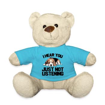 Beagle Dog I Hear You Just Not Listening - Teddy Bear - atoll blue - Front