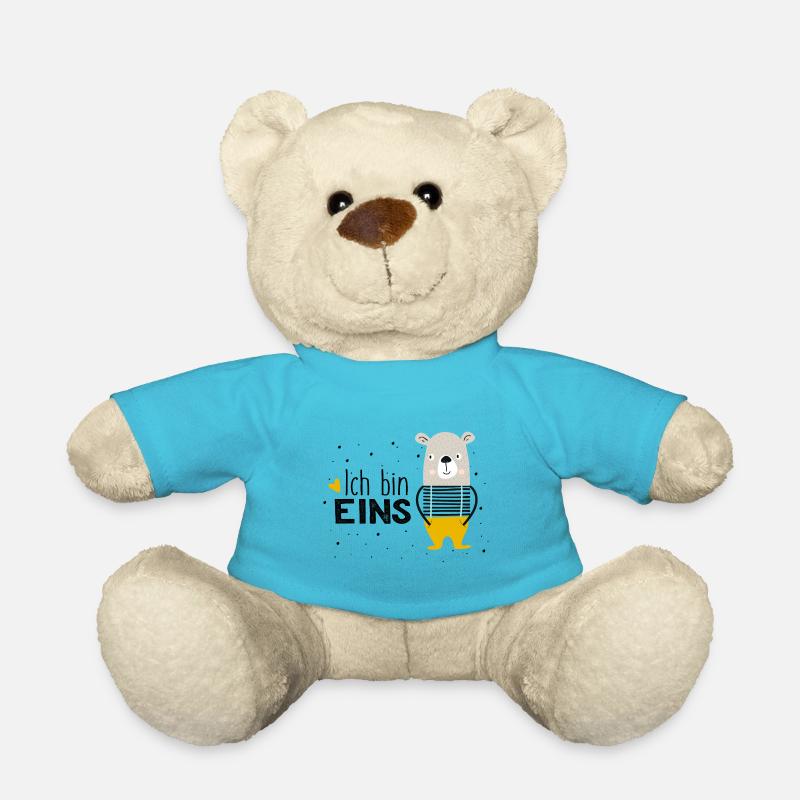 1. Geburtstag, eins, erster, Birthday, Bär - Teddy - Atollblau