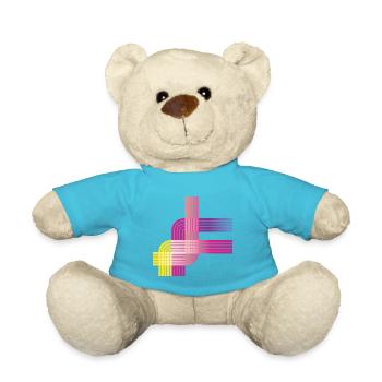 Splashes of Color Blobs splashes of paint Painter Gift - Teddy Bear - atoll blue - Front