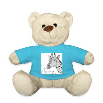 Jungle Lion Safari Nature Bio T-Shirt - Teddy Bear - atoll blue - Front