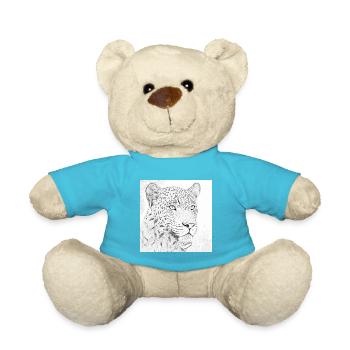 Jungle Lion Safari Nature Bio T-Shirt - Teddy Bear - atoll blue - Front