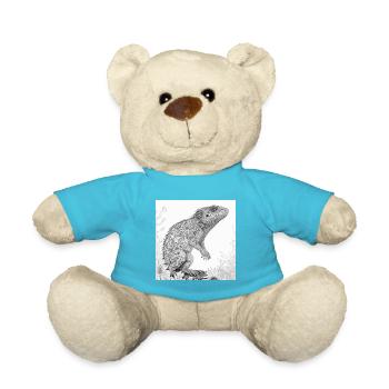 Jungle Lion Safari Nature Bio T-Shirt - Teddy Bear - atoll blue - Front