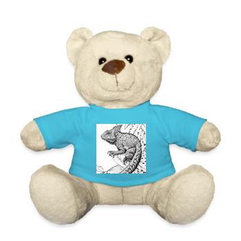 Jungle Lion Safari Nature Bio T-Shirt - Teddy Bear - atoll blue - Front