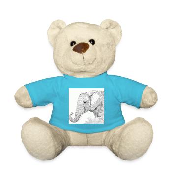 Jungle Lion Safari Nature Bio T-Shirt - Teddy Bear - atoll blue - Front