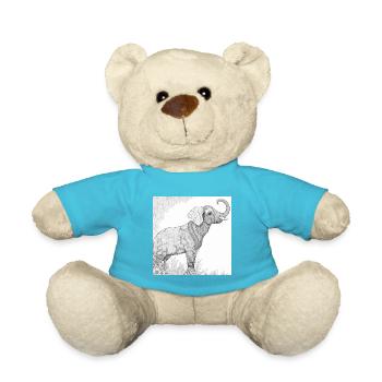 Jungle Lion Safari Nature Bio T-Shirt - Teddy Bear - atoll blue - Front