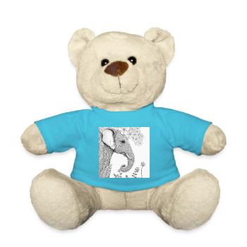 Jungle Lion Safari Nature Bio T-Shirt - Teddy Bear - atoll blue - Front