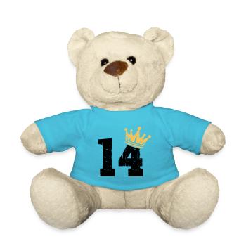 14 Krone 14. Geburtstag 14 Jahre - Teddy - Atollblau - Vorne