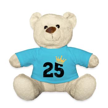 25 Crown 25th Birthday 25 Years - Teddy Bear - atoll blue - Front