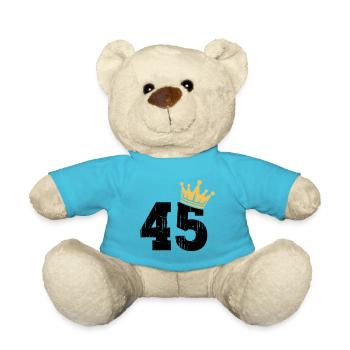 45 Crown 45th Birthday 45 Years - Teddy Bear - atoll blue - Front