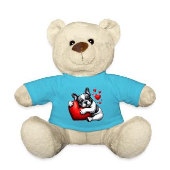 Cadeaux de la Saint-Valentin bouledogue français - Nounours - bleu outremer - Devant