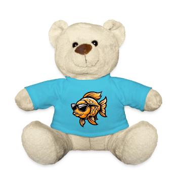Poisson rouge Bande dessinée cool - Nounours - bleu outremer - Devant