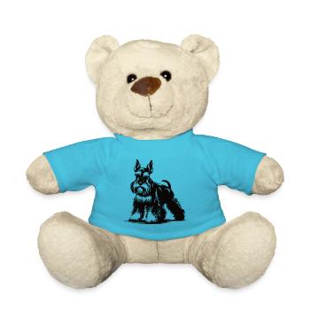 Zwergschnauzer Design – Für Schnauzer-Liebhaber - Teddy - Atollblau - Vorne