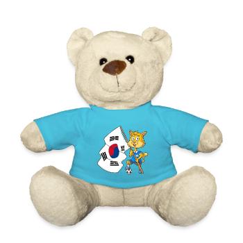 South Korean Fan Cat - Teddy Bear - atoll blue - Front