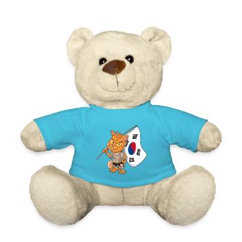 South Korean Fan Cat - Teddy Bear - atoll blue - Front