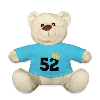 52 Crown 52nd birthday 52 years old - Teddy Bear - atoll blue - Front