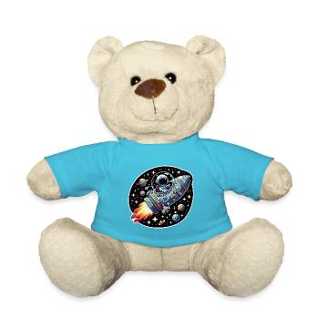 Petit astronaute heureux dans un vaisseau spatial - Nounours - bleu outremer - Devant