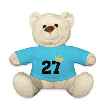 27 Crown 27th Birthday 27 Years - Teddy Bear - atoll blue - Front