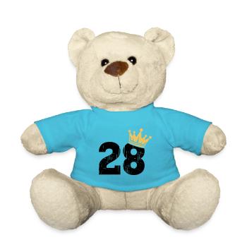 28 Krone 28. Geburtstag 28 Jahre - Teddy - Atollblau - Vorne