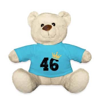 46 Crown 46th Birthday 46 years old - Teddy Bear - atoll blue - Front