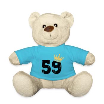 59 Crown 59th Birthday 59 Years - Teddy Bear - atoll blue - Front