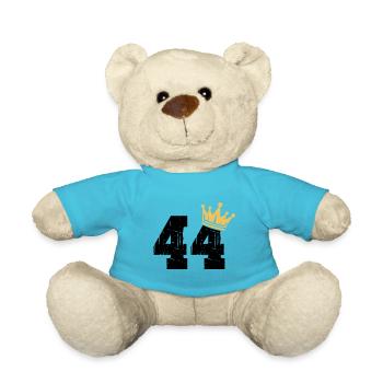44 Crown 44th Birthday 44 years old - Teddy Bear - atoll blue - Front