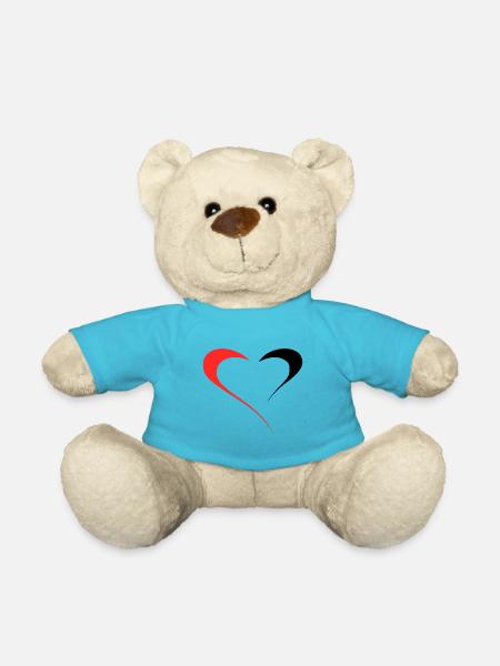 Dualität der Liebe - Zwei Seiten Rot/Schwarz - Teddy - Atollblau
