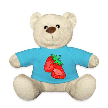 Strawberries fruit fruits fruit garden veggie - Teddy Bear - atoll blue - Front