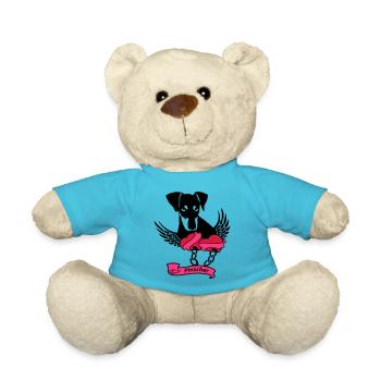Pinscher winged heart - Teddy Bear - atoll blue - Front