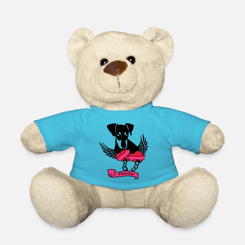 Pinscher Flügelherz - Teddy - Atollblau