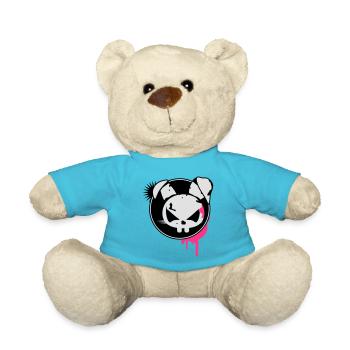 Un autocollant grunge avec une tête de lapin - Nounours - bleu outremer - Devant