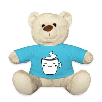 gesicht tasse suess niedlich weiblich heiss kaffee - Teddy - Atollblau - Vorne