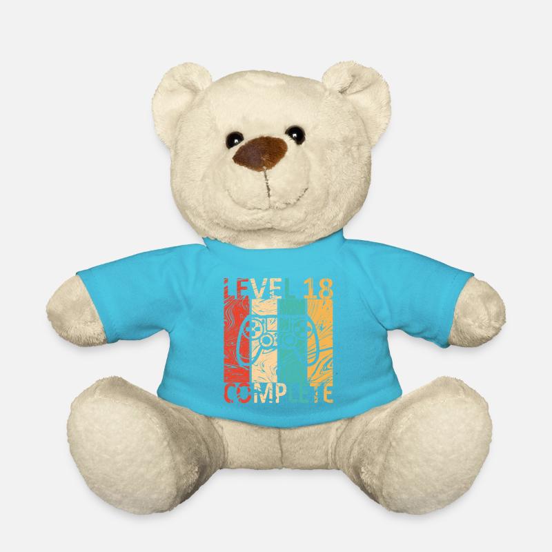 Level 18 completed 18. Geburtstag Gamer Geschenk - Teddy - Atollblau