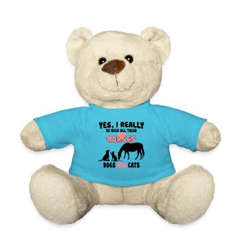 Horses Dogs And Cats - Teddy Bear - atoll blue - Front