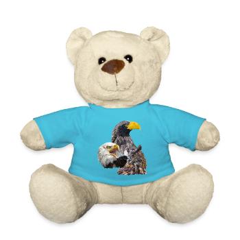 Pigargos and Owl - Teddy Bear - atoll blue - Front